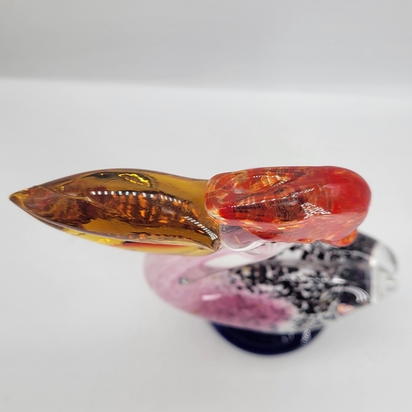 Vintage Murano Hand Blown Art Glass Pelican Bird Multicolo Figurine Paper Weight - Picture 5 of 9